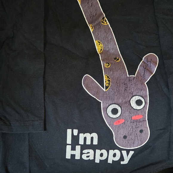 Kids Kiyomi Black Long Sleeve Shirt with Giraffe szM - Picture 3 of 7